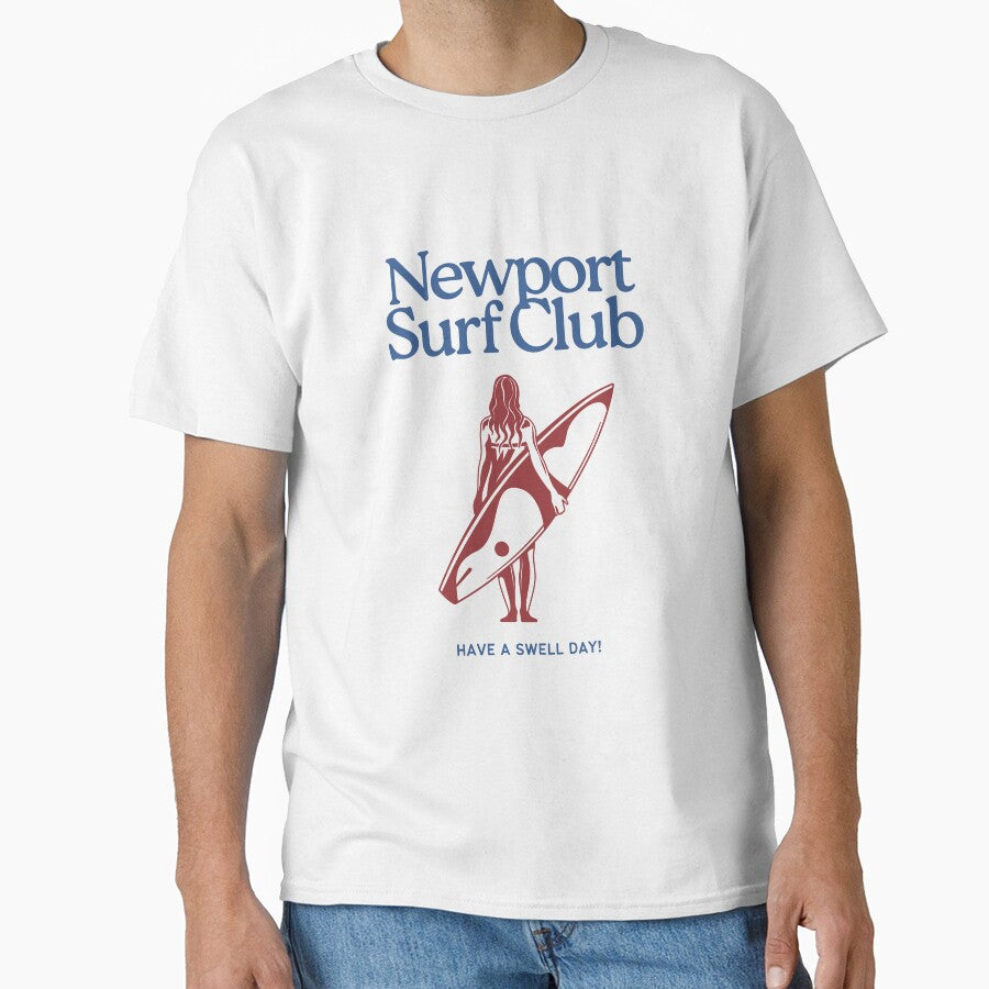 Newport Surf Club Retro Design with Surfer Silhouette by Retro Travel Design