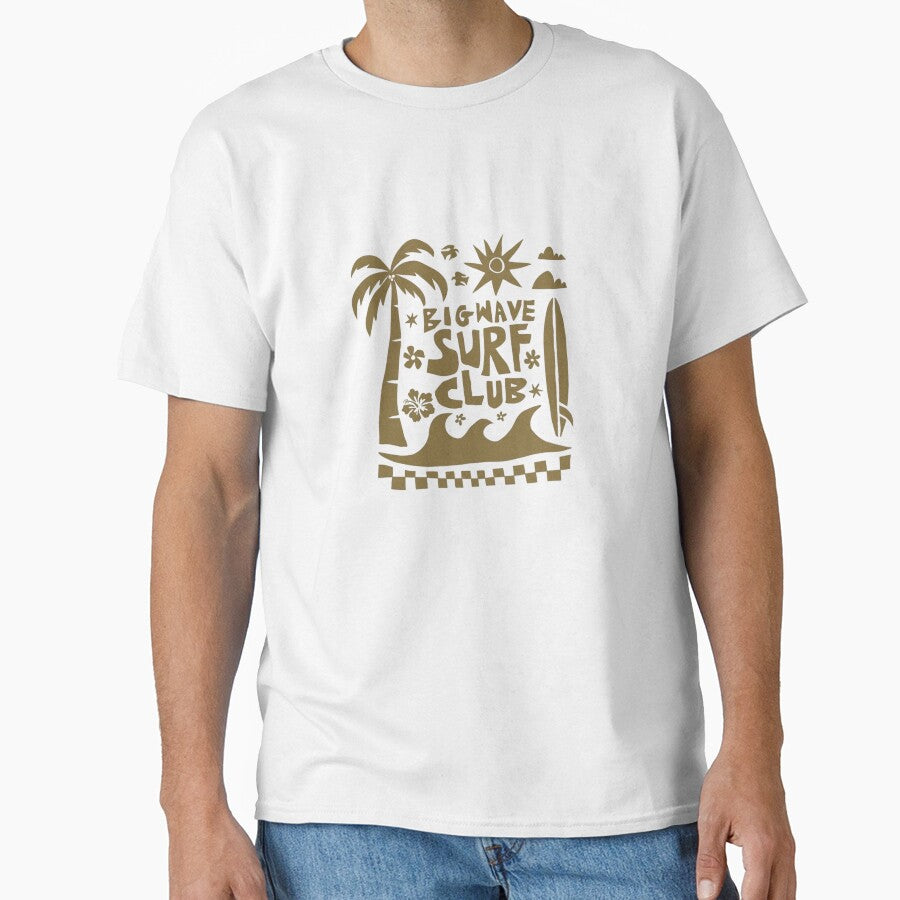 Surf Club Retro Big Wave Beach Art by Oniyasha