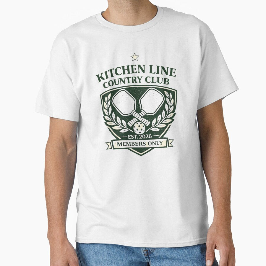 Retro Pickleball Shirt – Kitchen Line Country Club Vintage Crest by TheCrookedFern