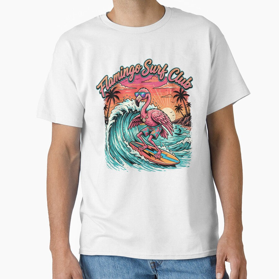 Flamingo Surf Club Vintage Tropical Wave Rider by ArtTodayShop