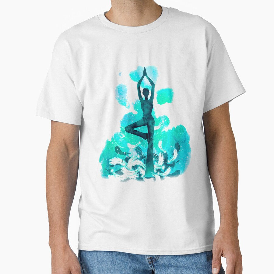 The yoga tree pose in turquoise color by munaykidisenios