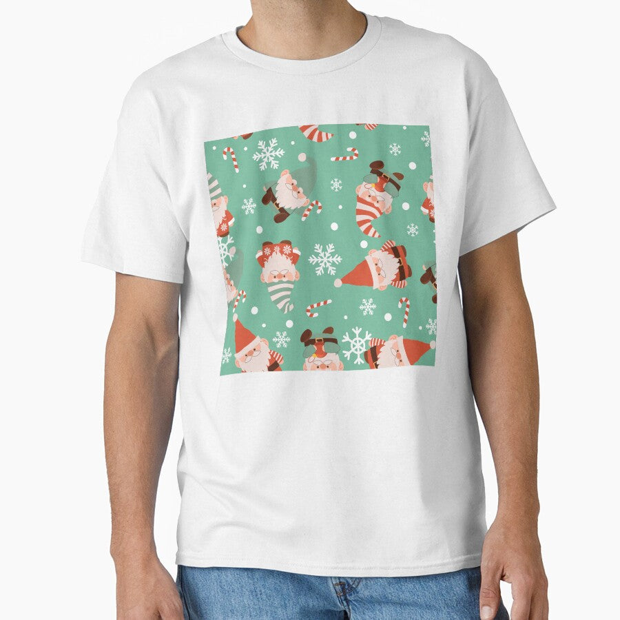 Festive Gnome Pattern — Red & Green Retro Holiday Design by LuckyStarShop7
