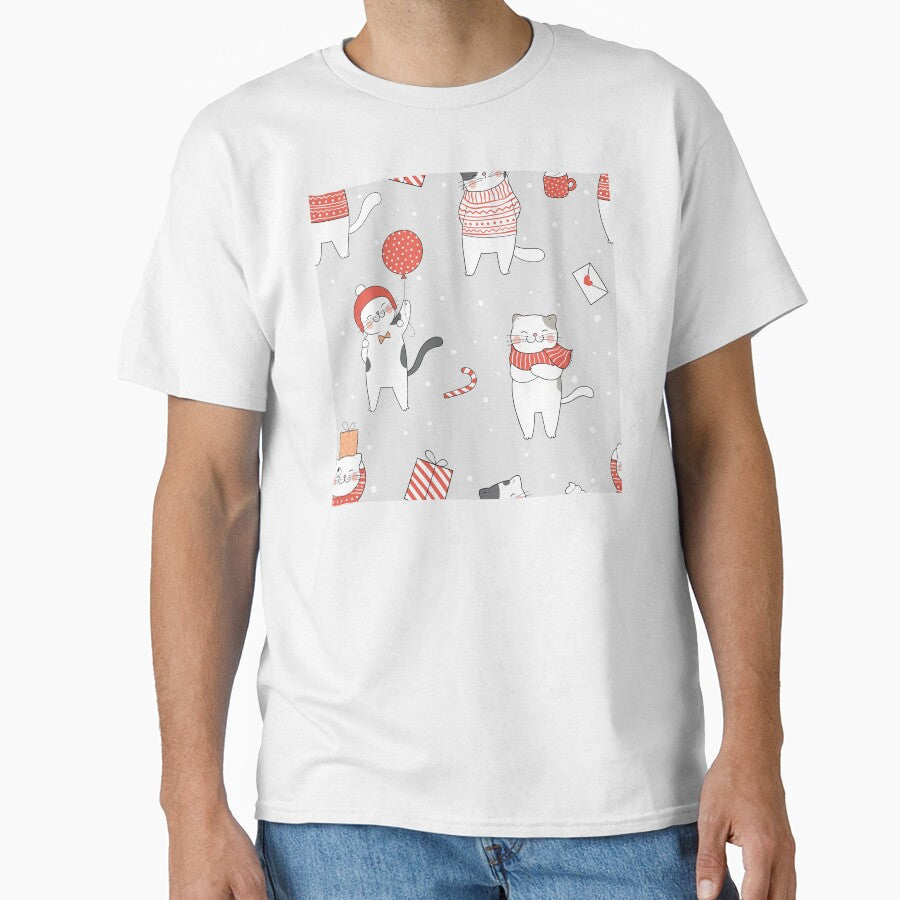 Christmas Pattern,  funny happy cats design by Phoca Mobil
