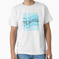 Tennis Blue Wavy Retro Tennis Player Groovy by StrideSuccess