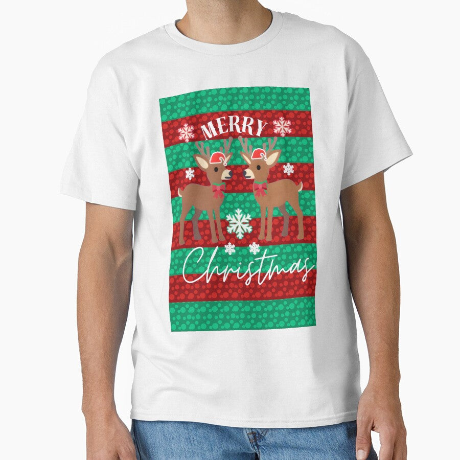 Cute Reindeer Merry Christmas Pattern | Holiday Snowflake Xmas Design by HopeAndHustle