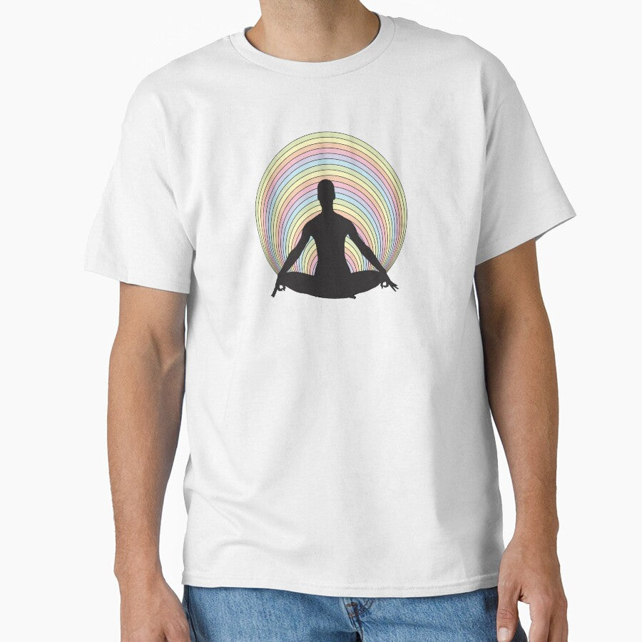 Yoga, meditation, peace, calm, relax, pastel rainbow by Pascally
