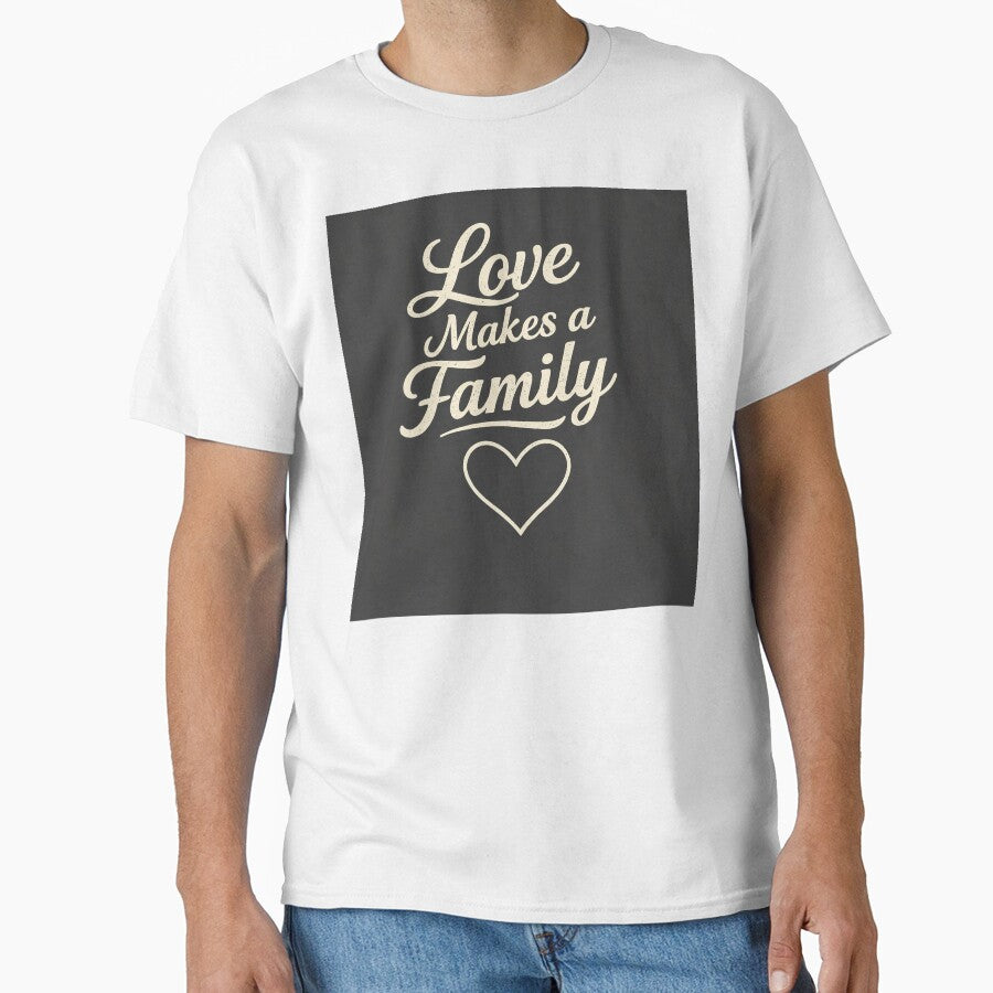 Love Makes A Family Vintage Typography Heart by Tentventure