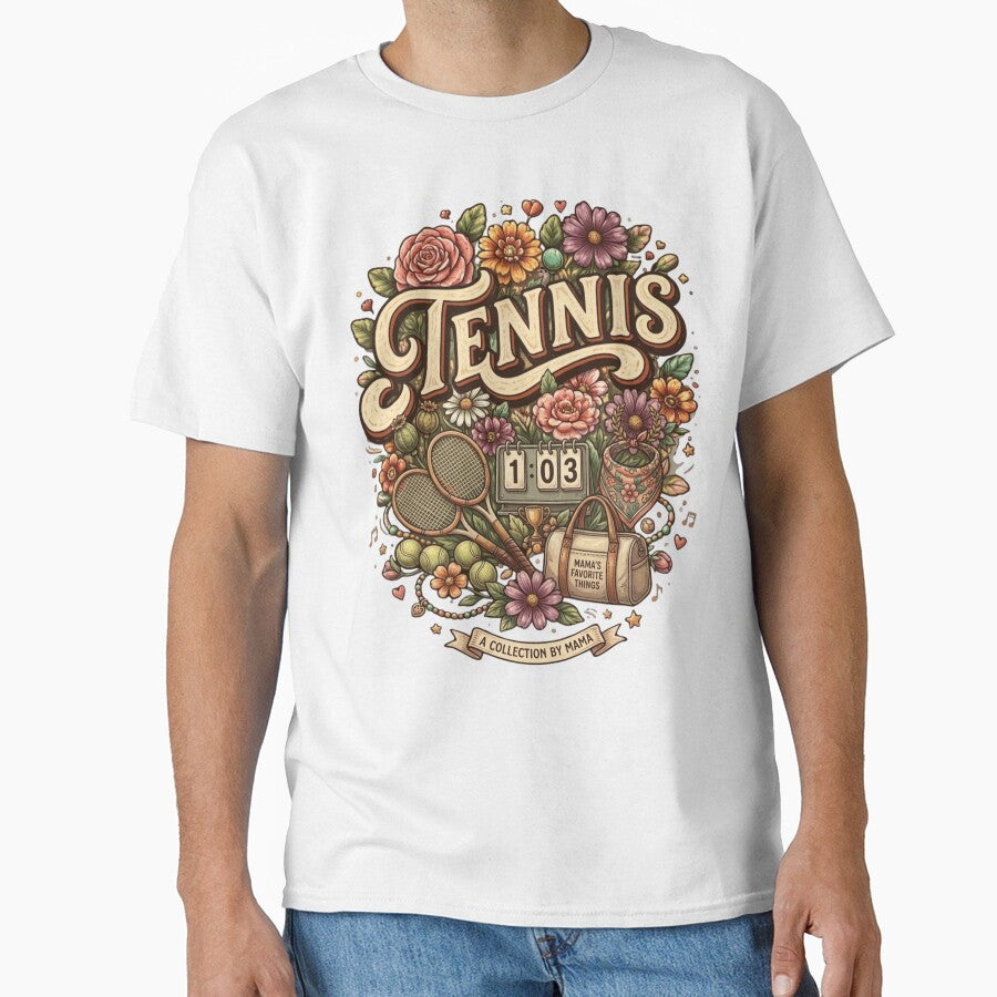 Mama's Favorite Things - Vintage Floral Tennis Aesthetic by axiksa10