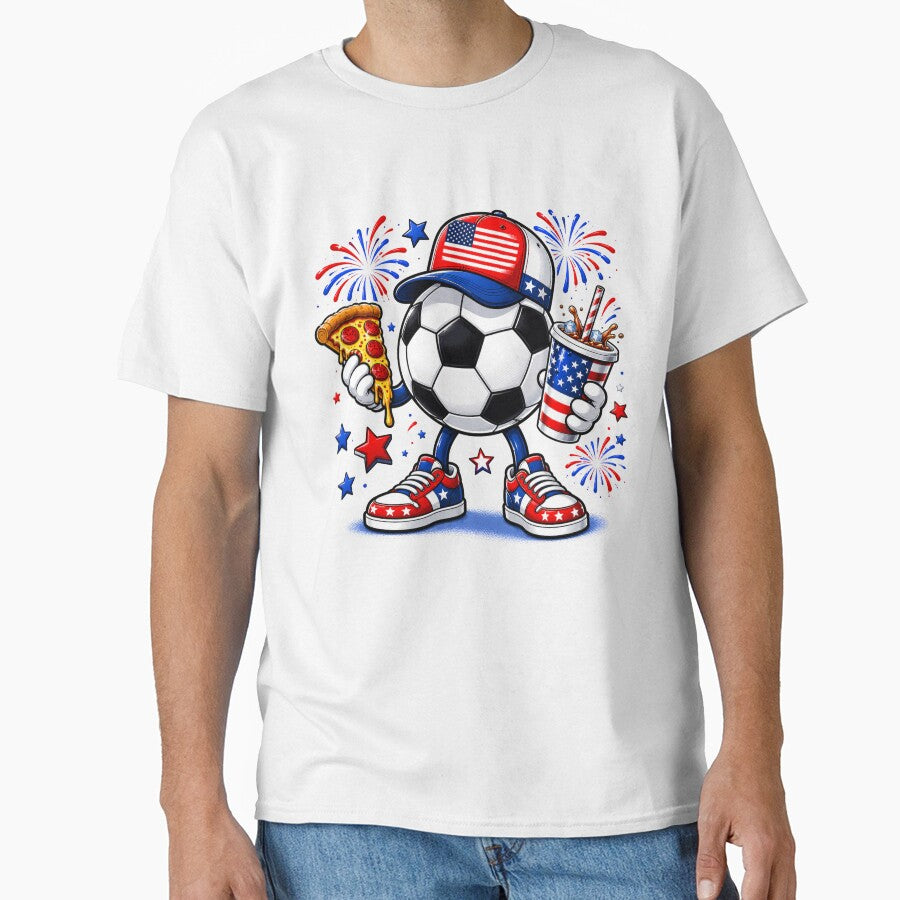 USA Soccer Ball Coffee Lover Patriotic Graphic for boy Girl by elongatedjazz