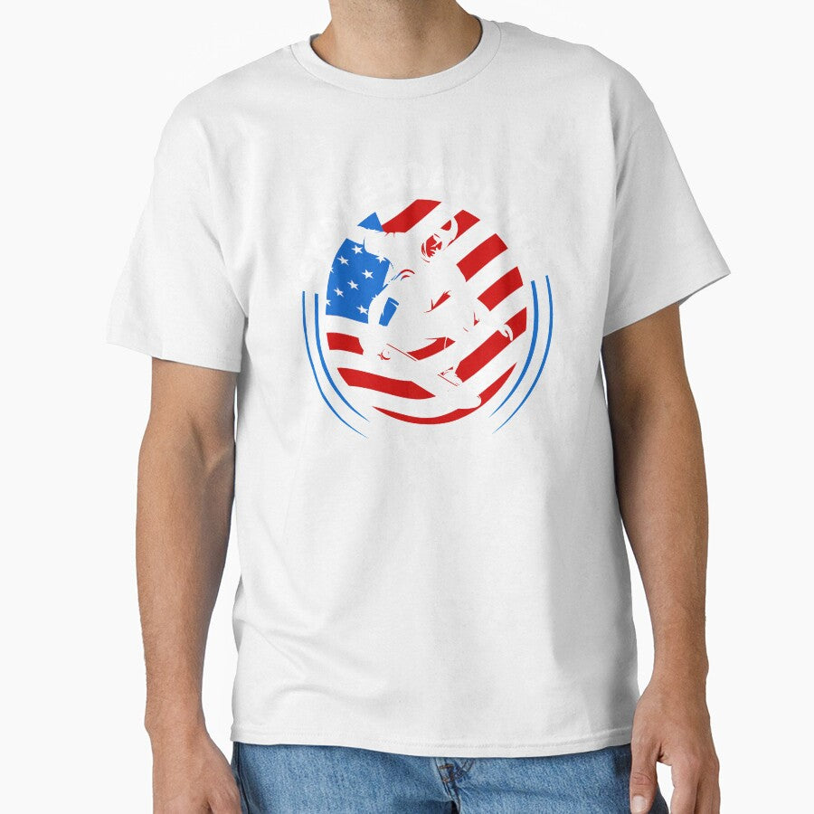 USA Skateboarding with American Flag by Uppercase Tees