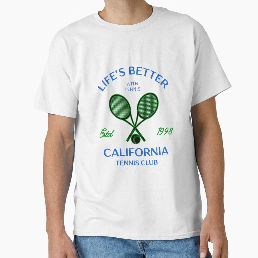 California Tennis Club Vintage Aesthetic T-Shirt – Life’s Better With Tennis – Retro Sports Graphic Tee by Artistia Inc
