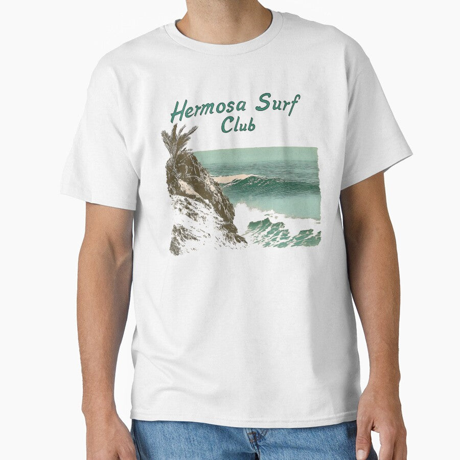 Hermosa Surf Club - Vintage Coastal California Hermosa Beach Surf Design with Cliffs, Ocean, and Palm Trees by YardWest