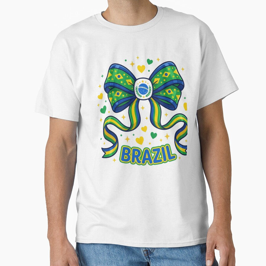 Brazil Flag Bow Patriotic Design by JMDesignHub