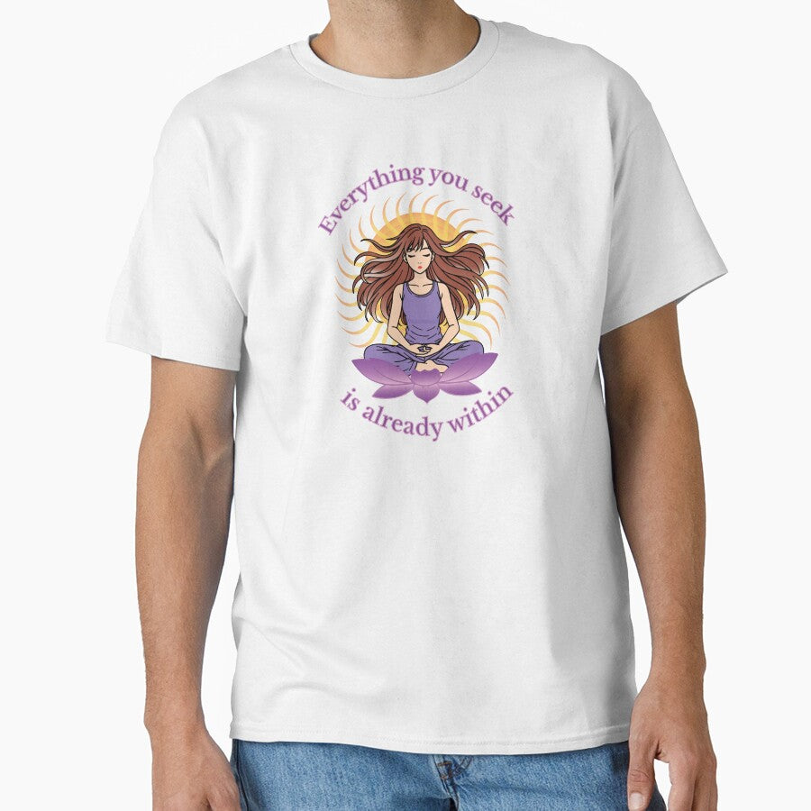 Inner Power Meditation Girl – Yoga Spiritual T-Shirt Design by Lily's World