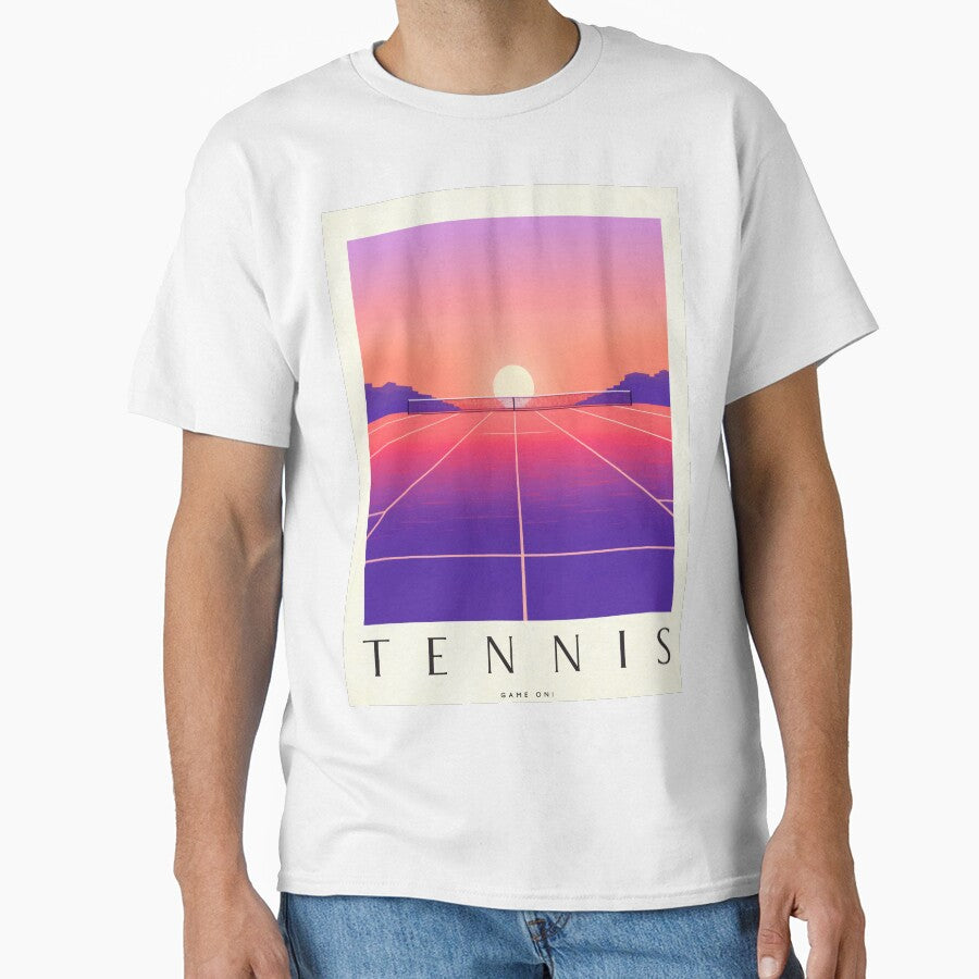 Vintage Tennis Drama On Pink Purple Court - Retro Sports Fan Wall Art by PinkNomad