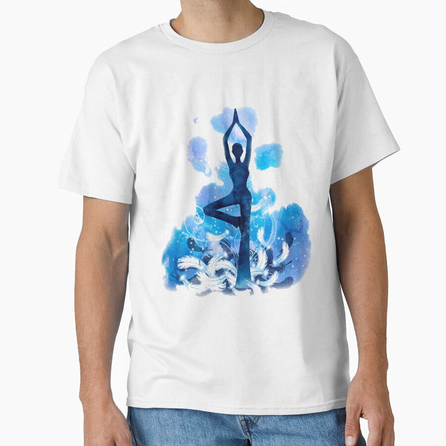 The yoga tree pose in blue color by munaykidisenios