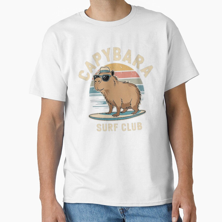 Capybara Surf Club Retro Beach Design by love3617