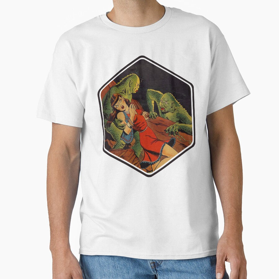 Vintage Lizard Man Retro Horror Poster Reptile Gift by TheAplus