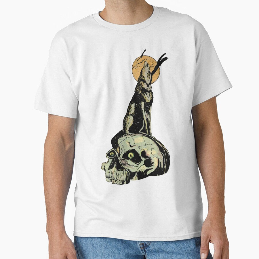 Vintage Howling Wolf Skull Retro Halloween Gift by TheAplus