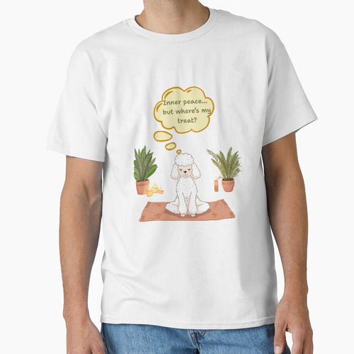 "Yoga Dog Wisdom – Funny Poodle Finding Inner Peace (and Treats) meditation" by VibranPalette