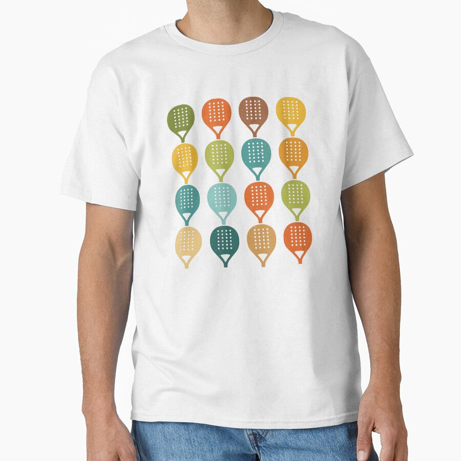Colorful Padel Rackets Pattern Retro Sports by WayTBeenkenArt