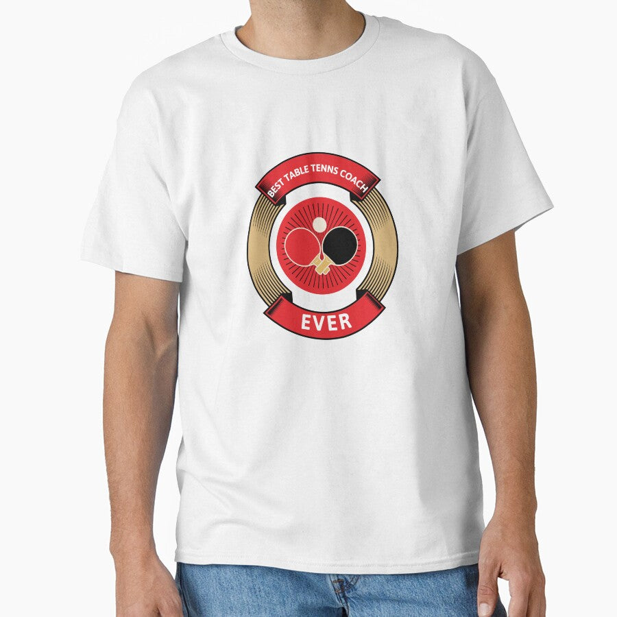 Best Table Tennis Coach Ever T-Shirt - Vintage Ping Pong Mentor Gift by OhMyPingCo