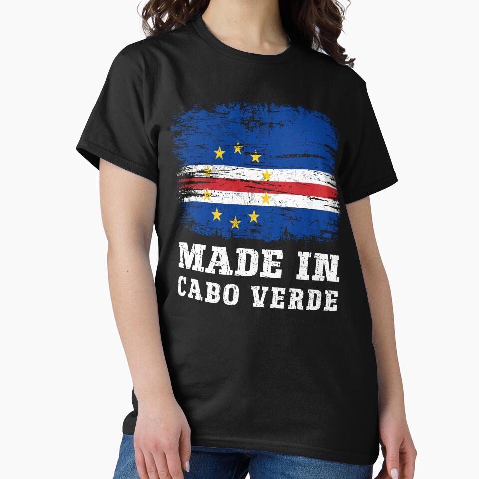Made in Cabo Verde Vintage Distressed Flag by Dmetalx Art Apparel