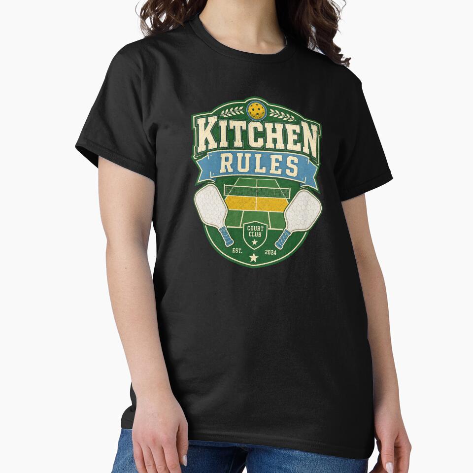 Kitchen Rules Vintage Pickleball Court Club Sports Design by Soft Panic Studio