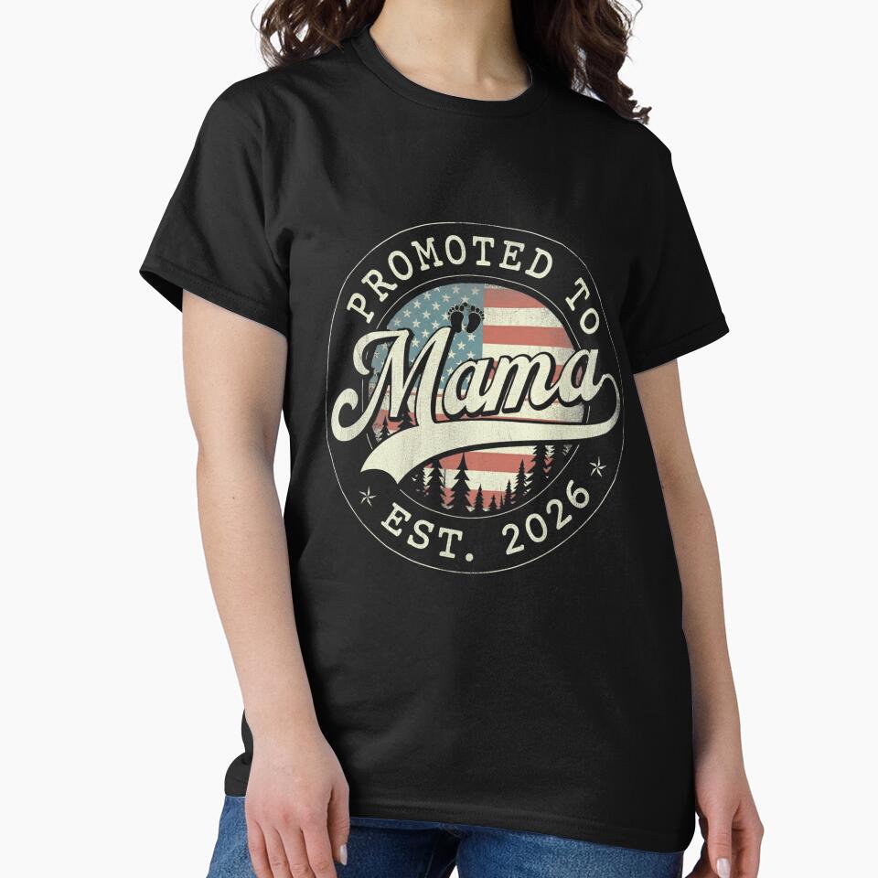 Promoted To Mama Est. 2026 New Mom Expecting Mother Pregnancy Announcement by salmzouriart