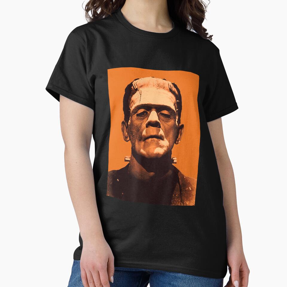 Classic Halloween Monster Frankenstein Vintage Horror Orange by MissRasheedHam