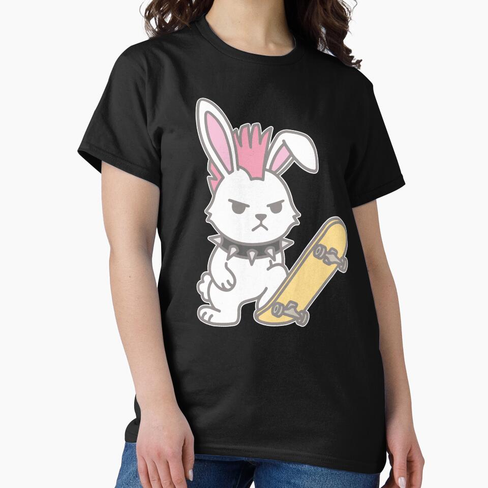 Skater Bunny 90s Street Culture Graphic For Boys and Girls by roarsomethings