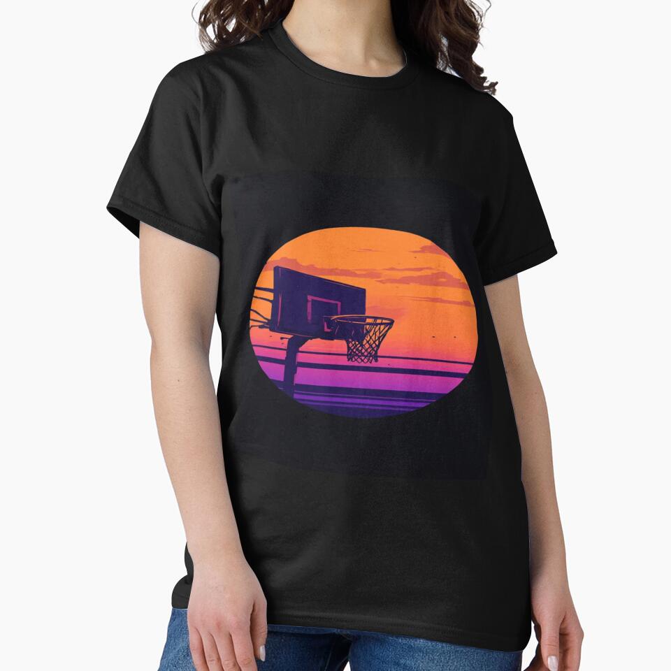 Retro basketball hoop sunset by NDstudio