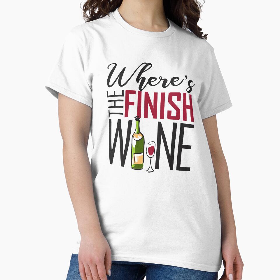 Wheres the Finish Wine cross country marathon runner gift by hadleydesigns