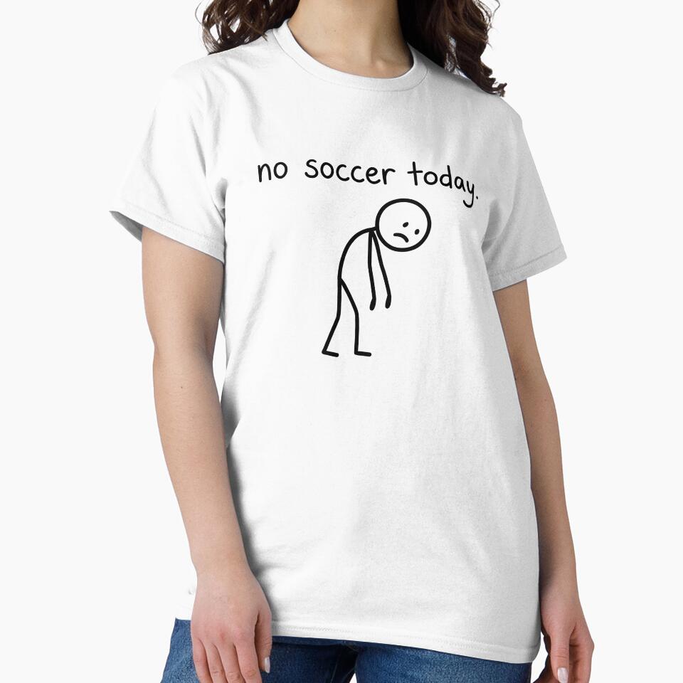 Funny No Soccer Today Minimalist Sad Stick Figure by EverkindInk