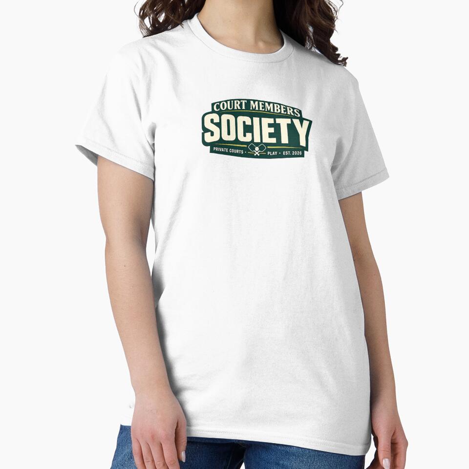 Court Members Society Pickleball Club Shirt | Private Courts Social Design by The Daily Goods