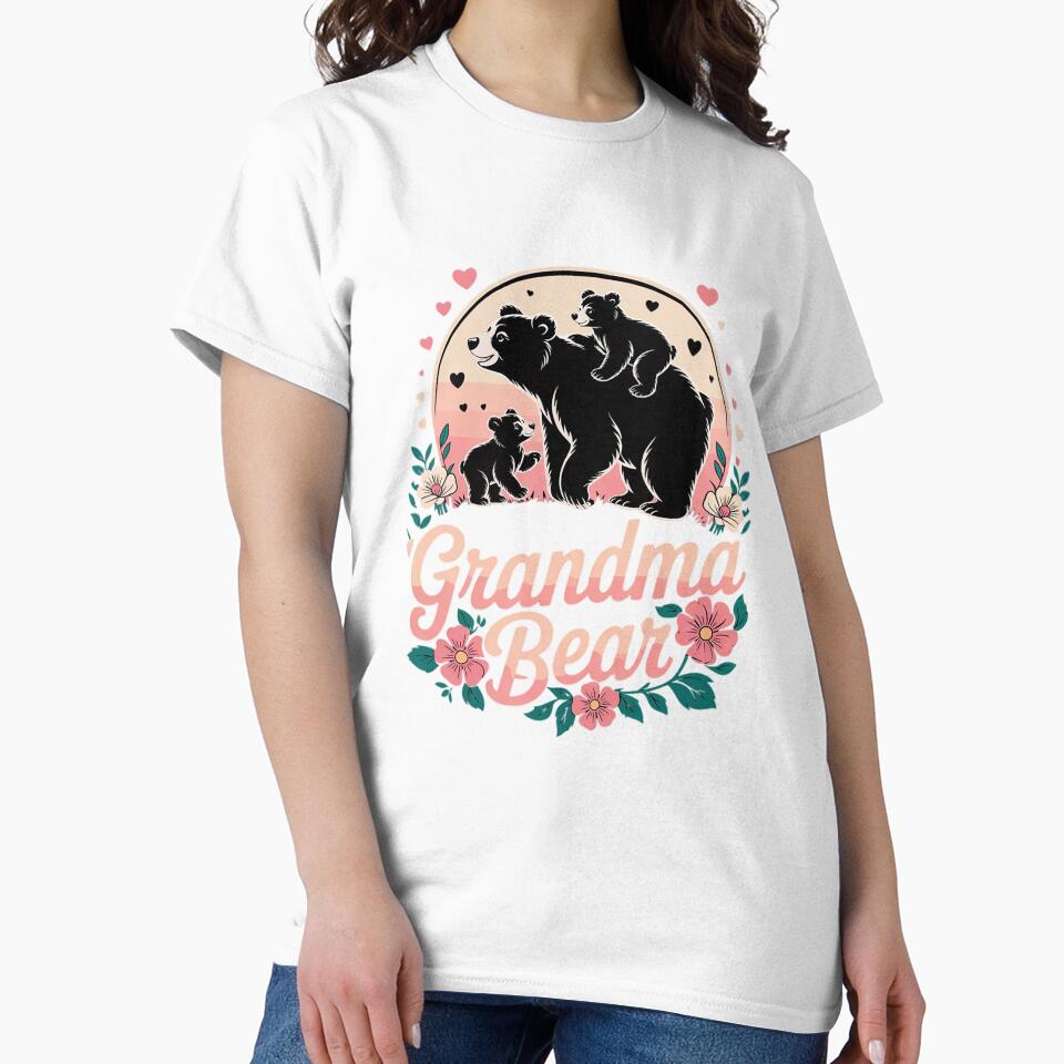Grandma Bear Matching Family Floral Bear Grandma Mothers Day by RoyTill0Art