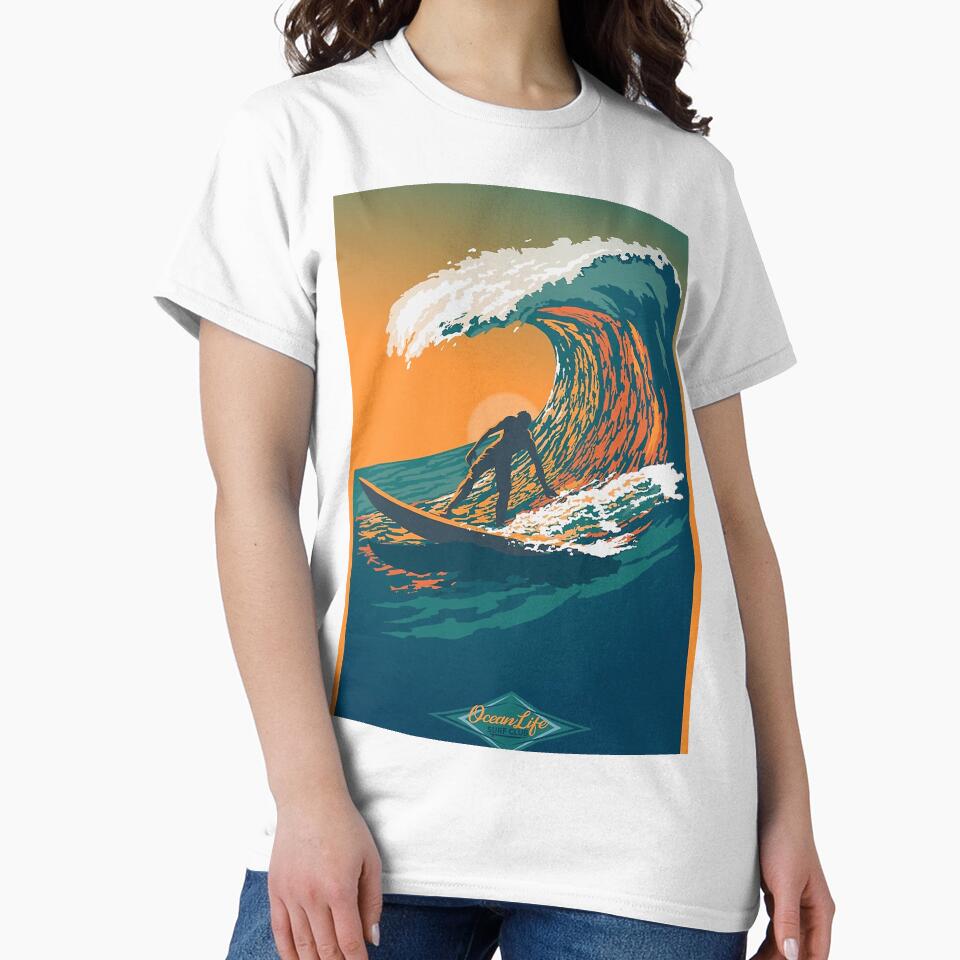 Ocean Life Surf Club retro surf poster by travisbarke
