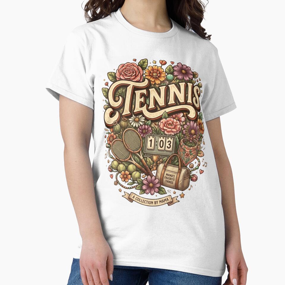 Mama's Favorite Things - Vintage Floral Tennis Aesthetic by axiksa10