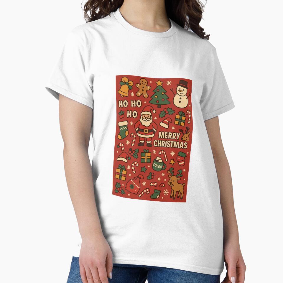 Cute Christmas Collage Pattern – Holiday Cartoon Seamless Design by Still Breathing Studio