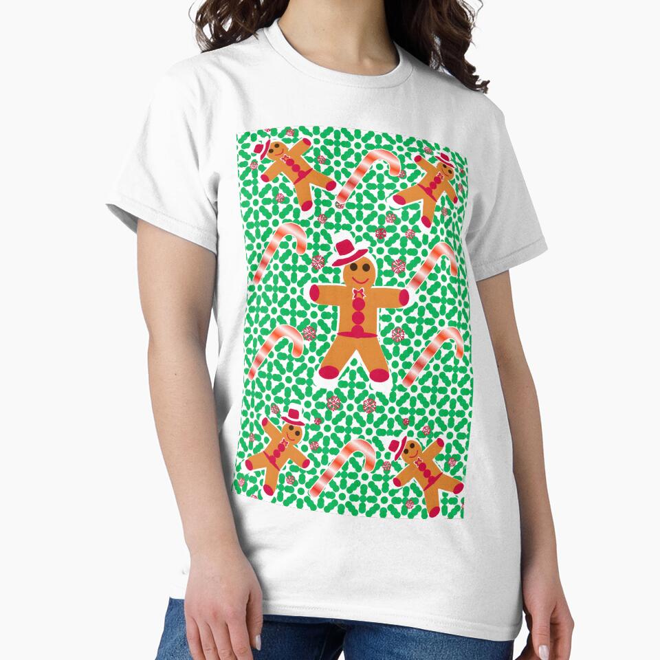 Cute Gingerbread Candy Cane Christmas Seamless Pattern by HopeAndHustle