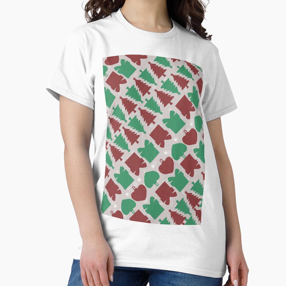 Red & Green Christmas Trees and Gift Boxes Pattern. by HopeAndHustle