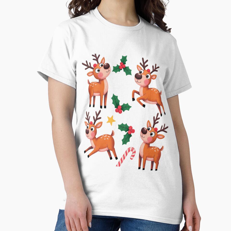 Retro Christmas Reindeer Seamless Pattern – Mid-Century Holiday Art by Globalcitytees