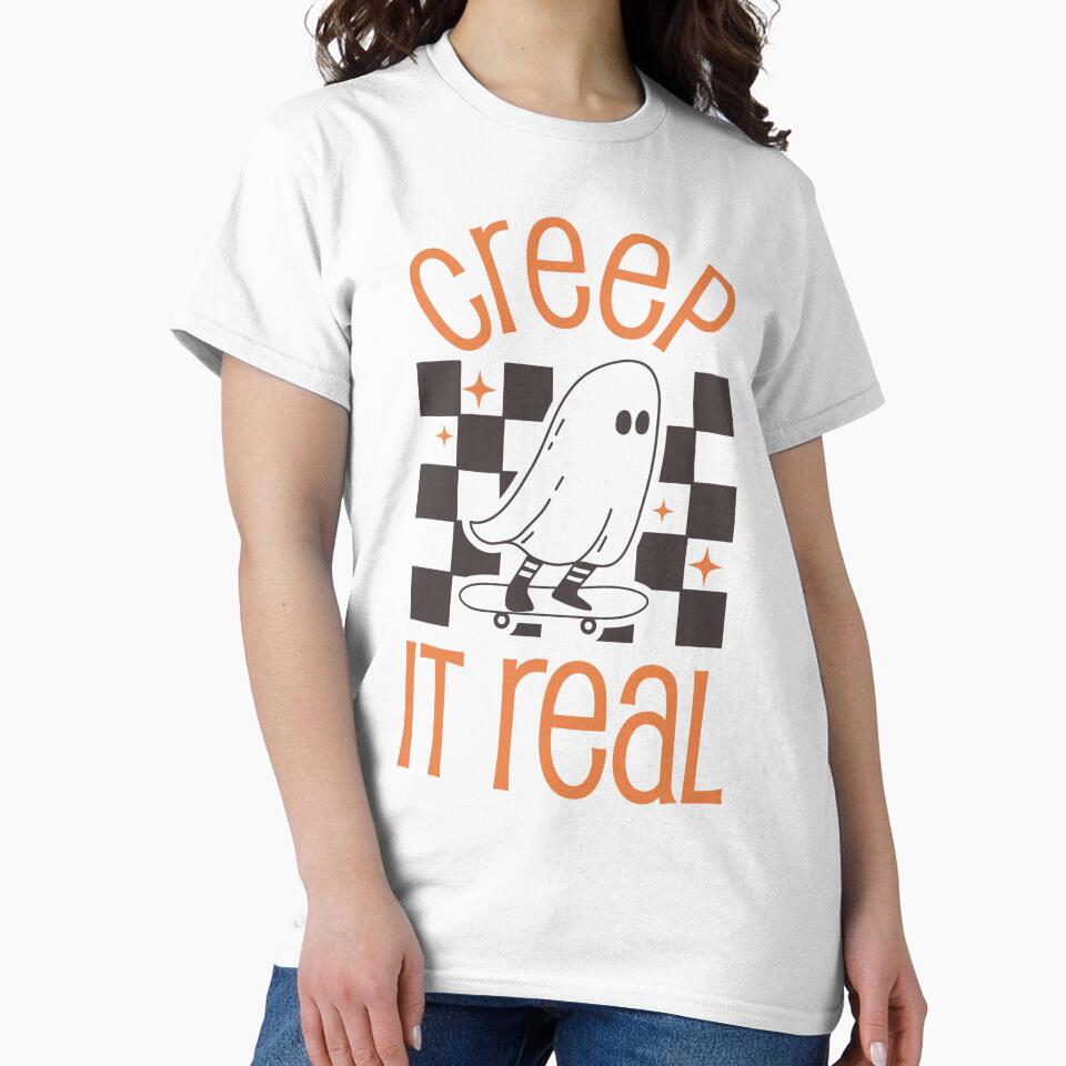 Vintage ghost halloween - creep it real spooky skater little spectre emo punk by Fantasy Cache