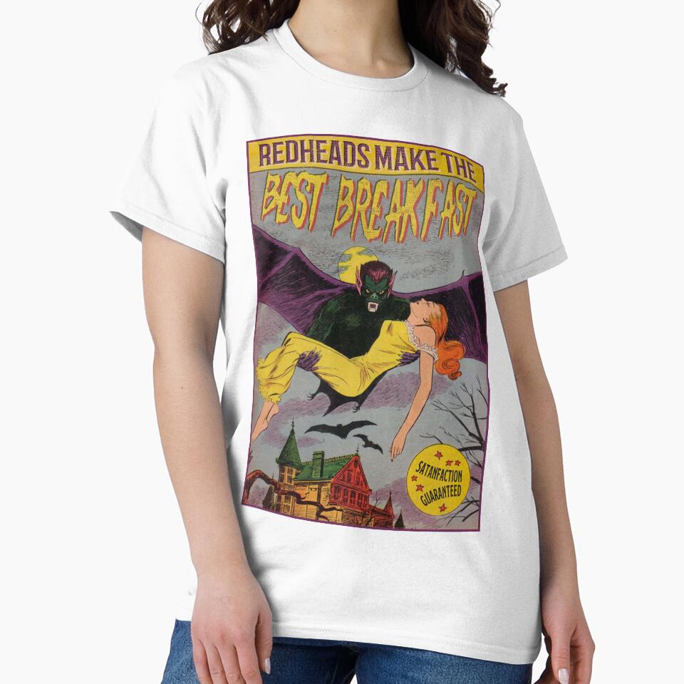 Vintage Redhead Bat Breakfast Retro Horror Poster Halloween Gift by TheAplus