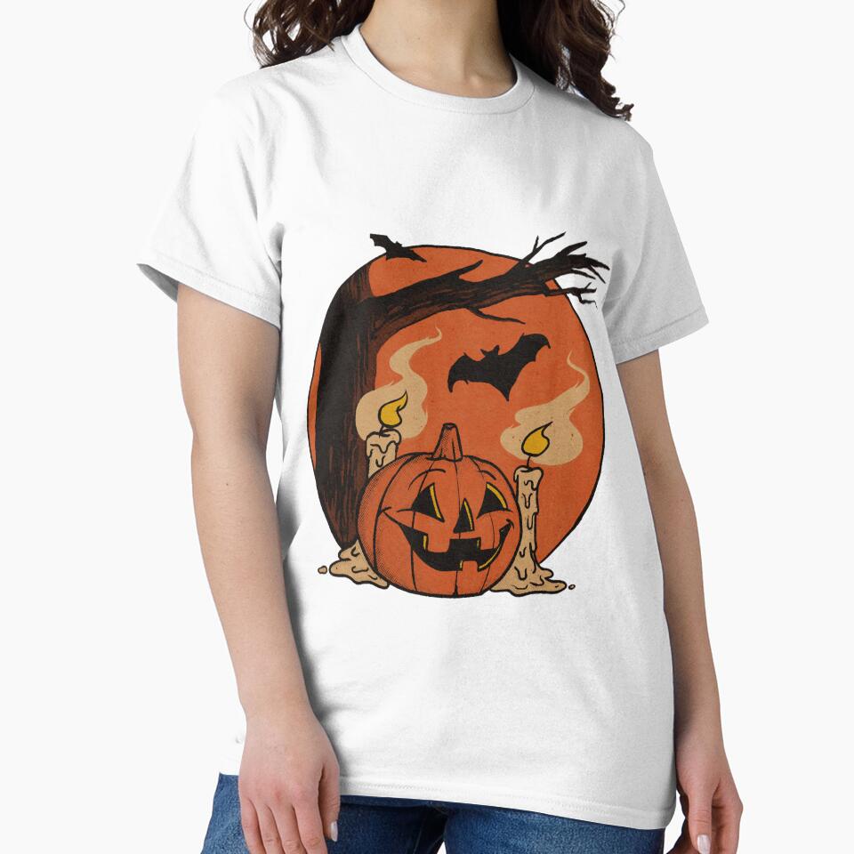 Vintage Pumpkin Scene Halloween Classic by barrajedge