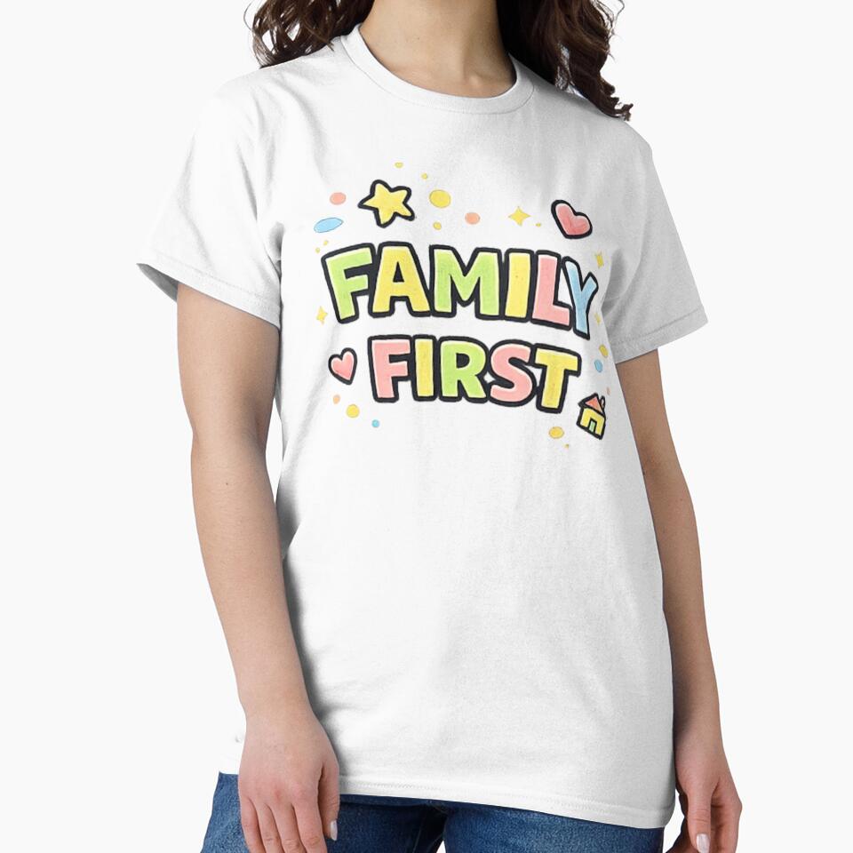 Family First - Childlike Crayon Lettering Art by LEFTERIS-DESIGN