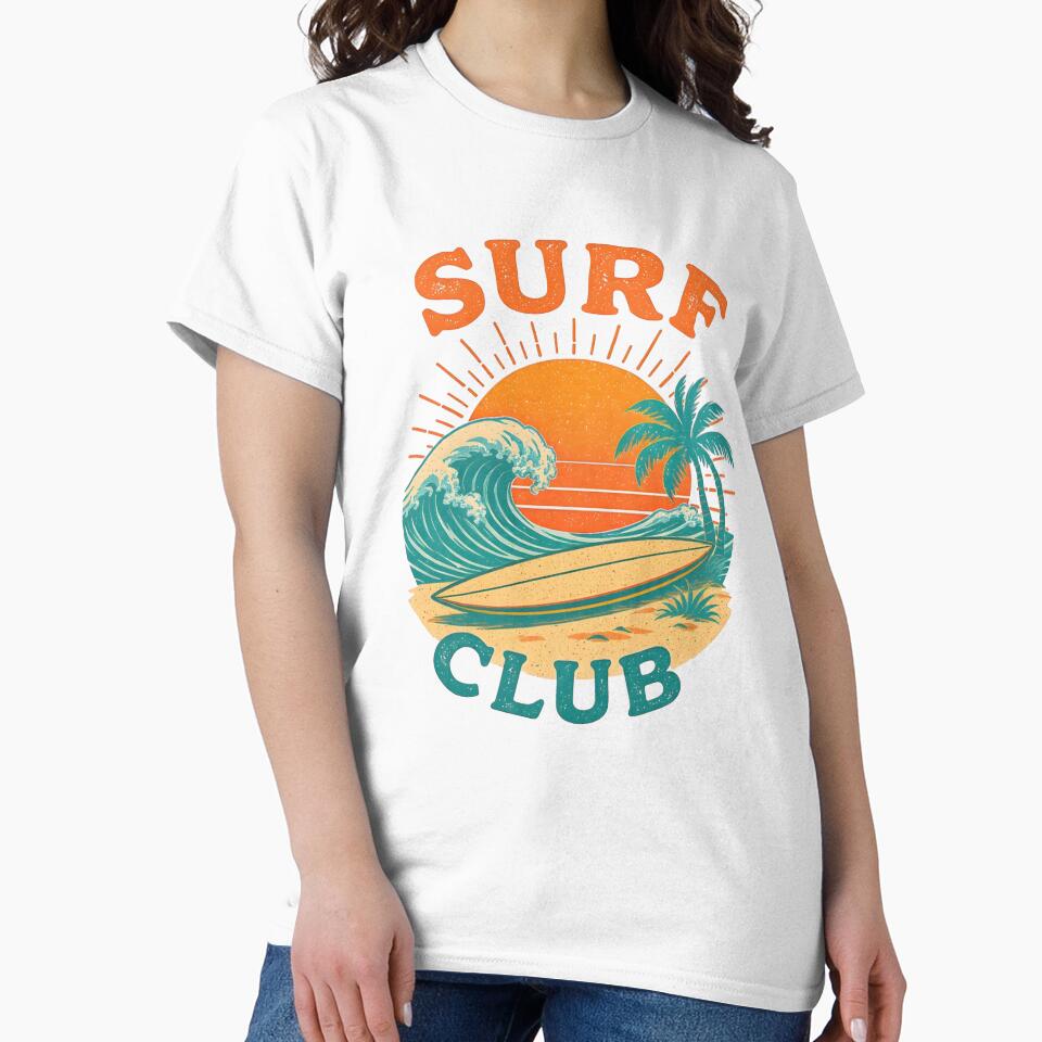Vintage Surf Club Retro Ocean Wave Sunset by ThunderRed
