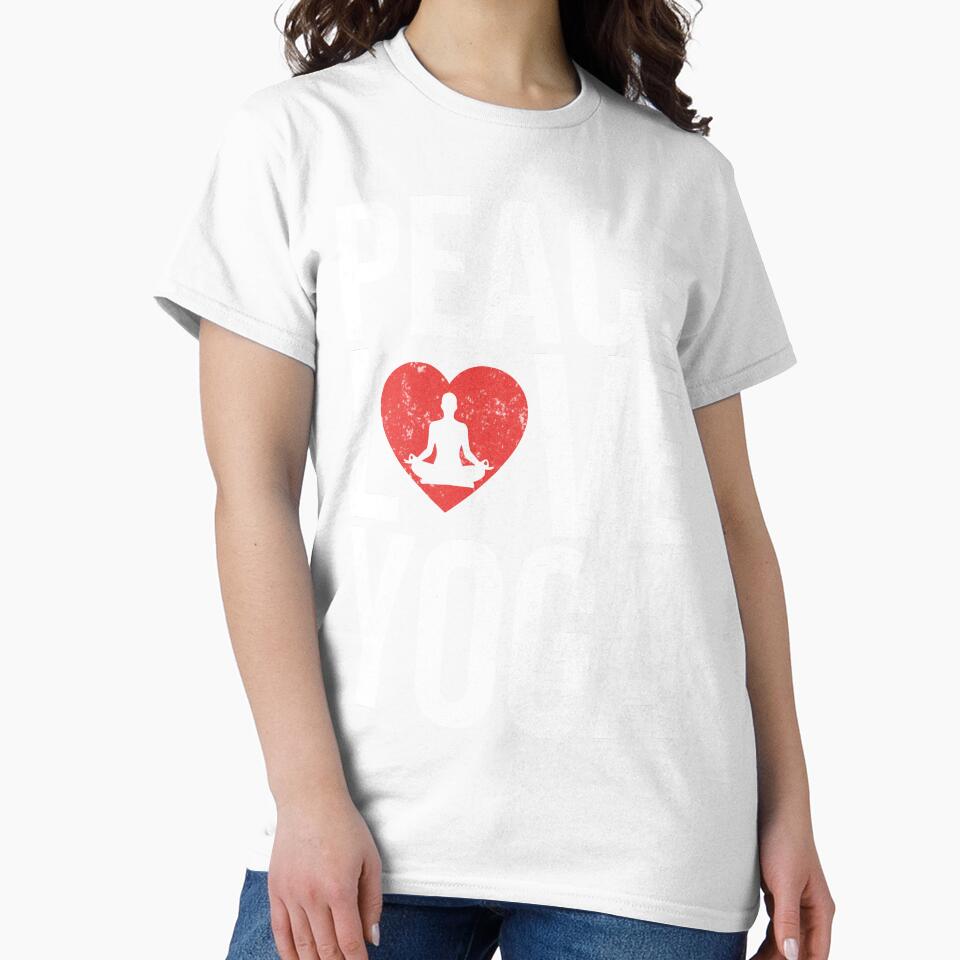 Peace Love Yoga Meditation Zen Shirt by Jobada Creative