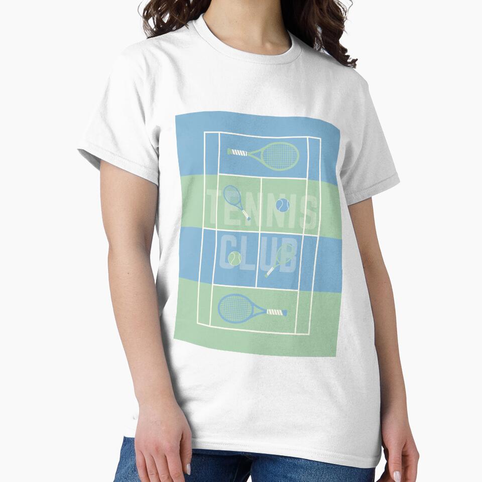 ​Vintage Preppy Tennis Club Aesthetic Illustration by HBBS DESIGNS
