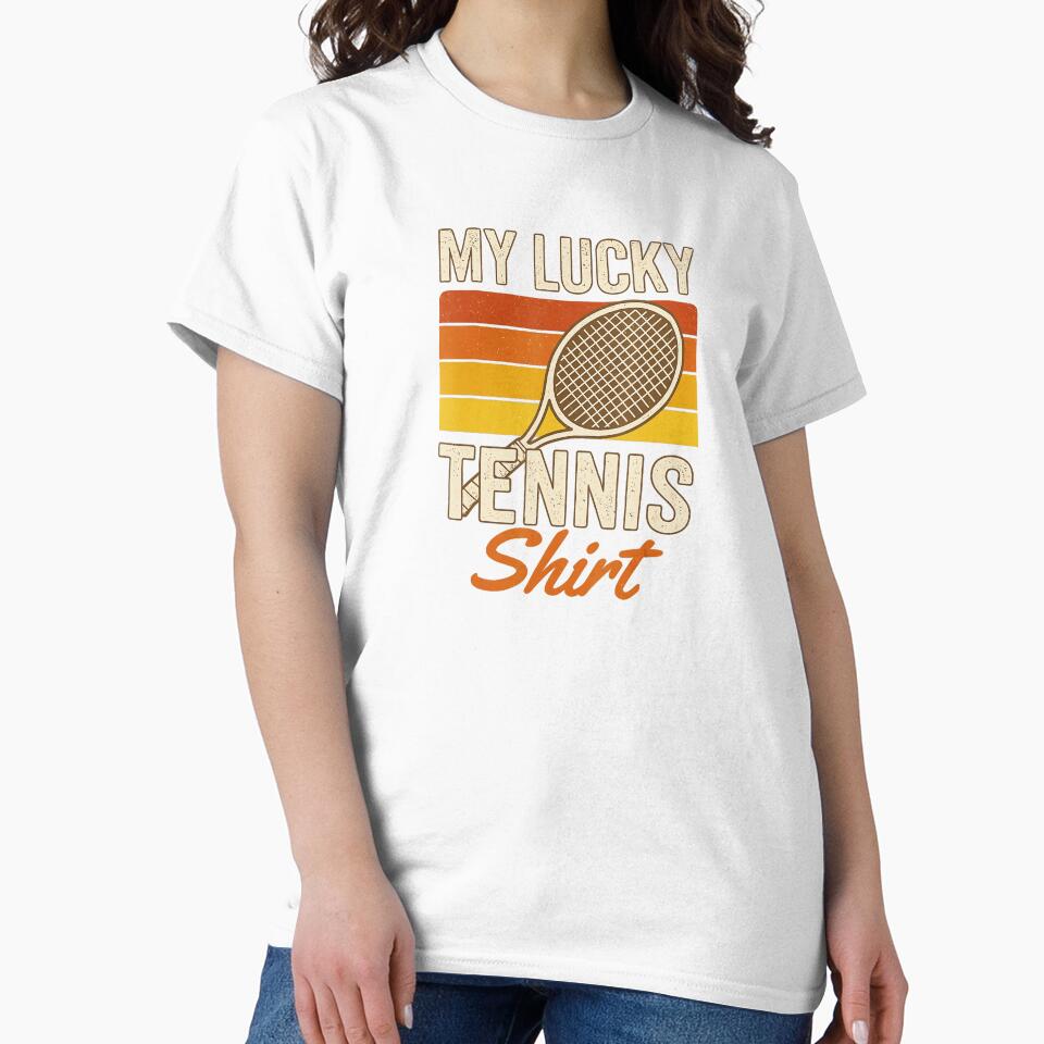 My Lucky Tennis Shirt Vintage Retro Racket by WayTBeenkenArt